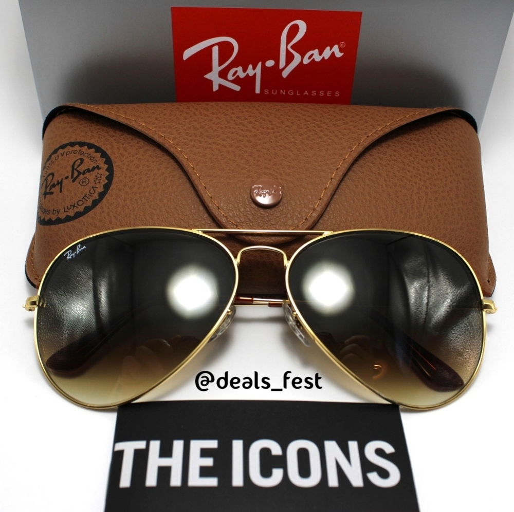 Model Display Ray-Ban Aviator Gradient Brown Rb30… - image 4